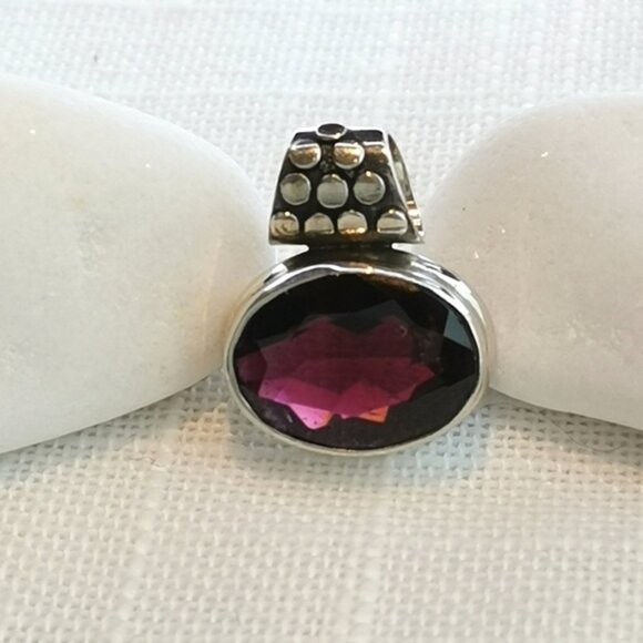 NWT Sterling Silver Garnet pendant for necklace - Picture 1 of 8